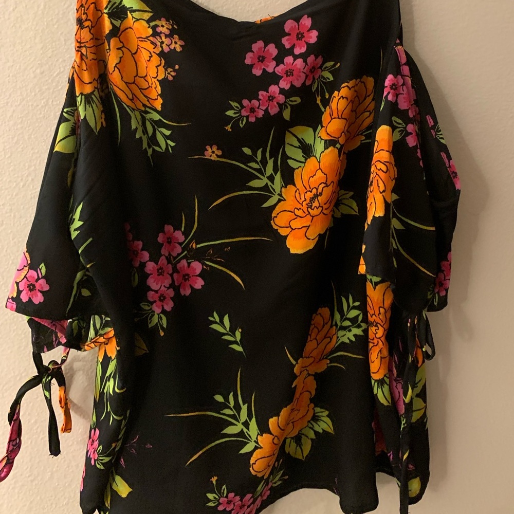 Beautiful Floral Open Shoulder Blouse